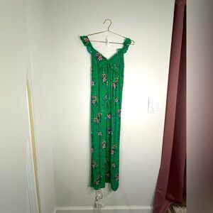 Kingston Grey Green Floral Maxi Dress - XXS